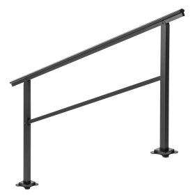 VEVOR Outdoor Handrail 165LBS Load Handrail Outdoor Stairs Aluminum Stair Handrail 60 x 35" Outdoor Stair Railing Transitional Range from 0 to 30�� St