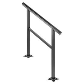 VEVOR Outdoor Handrail 165LBS Load Handrail Outdoor Stairs Aluminum Stair Handrail 36 x 35" Outdoor Stair Railing Transitional Range from 0 to 30�� St