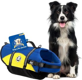 PAWS ABOARD Neoprene Life Jackets (Color: Blue/Yellow, size: M)
