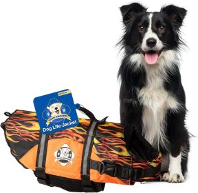 PAWS ABOARD Life Jackets (Color: Flames, size: M)