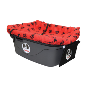 FidoRido Car Seats (Color: Red/black paws, size: 24.5"-30"girth)