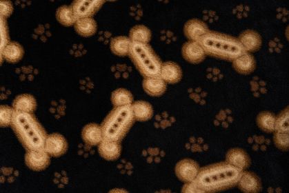FidoRido Designer Fleece Covers (Color: Black w/tan bones)