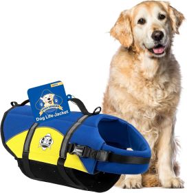 PAWS ABOARD Neoprene Life Jackets (Color: Blue/Yellow, size: L)