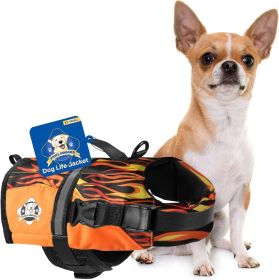 PAWS ABOARD Life Jackets (Color: Flames, size: XXS)