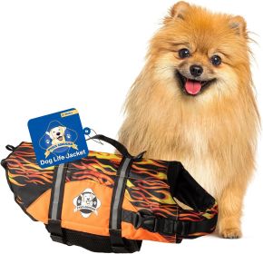 PAWS ABOARD Life Jackets (Color: Flames, size: XS)