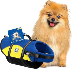 PAWS ABOARD Neoprene Life Jackets (Color: Blue/Yellow, size: XS)