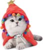 Pet Christmas Costume Puppy Xmas Cape with Stars and Pompoms Cat Santa Cloak