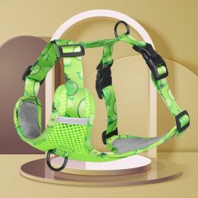 dog Harnesses; New style dog chest strap vest type big dog chest strap explosion-proof flush walking dog rope reflective pet traction rope (Specification (L * W): L, Colour: green)