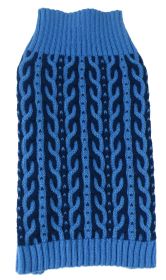 Harmonious Dual Color Weaved Heavy Cable Knitted Fashion Designer Dog Sweater (Size: large)