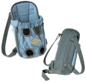 Touchdog 'Wiggle-Sack' Fashion Designer Front and Backpack Dog Carrier (Color: Blue, Size: small)