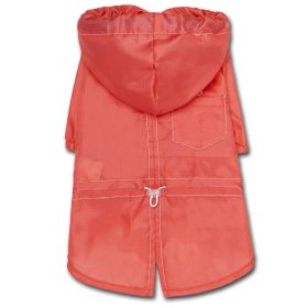 Touchdog Split-Vent Designer Waterproof Dog Raincoat (Color: Red, Size: small)