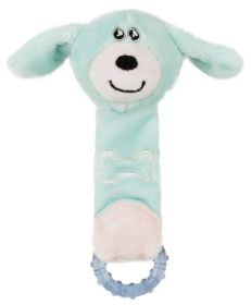 Pet Life Moo-Born' Plush Squeaky and Crinkle Newborn Rubber Teething Dog Toy2 (Color: Blue)