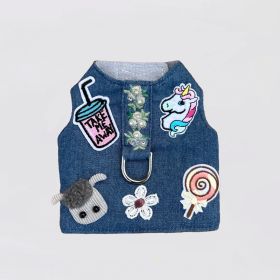Cool Pup Dog Harness (Color: Blue Flowers, size: LG)