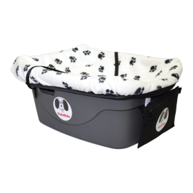 FidoRido Car Seats (Color: White/black paws, size: 10"-16" girth)