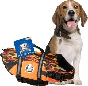 PAWS ABOARD Life Jackets (Color: Flames, size: S)