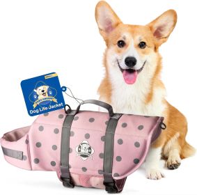 PAWS ABOARD Neoprene Life Jackets (Color: Pink/Gray/Silver, size: S)