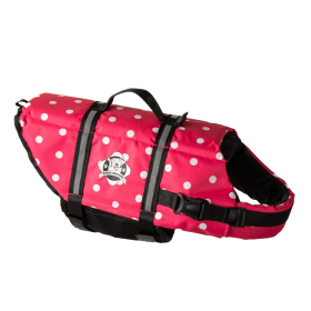 PAWS ABOARD Life Jackets (Color: Pink/white polka dots, size: S)